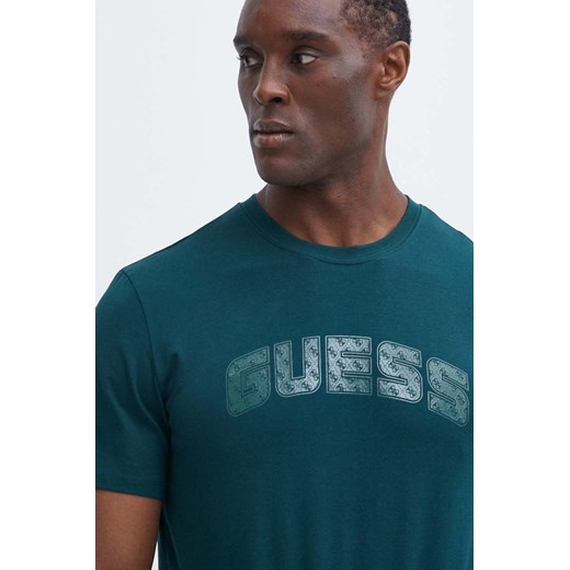Guess t-shirt GASTON męski kolor zielony z nadrukiem Z4RI00 J1314 ze sklepu ANSWEAR.com w kategorii T-shirty męskie - zdjęcie 171559126