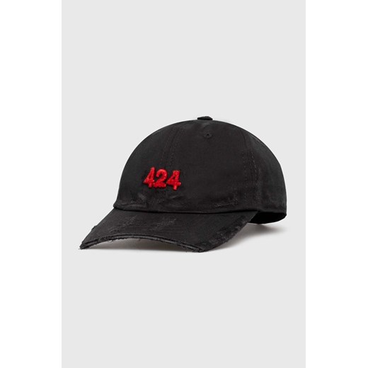 424 czapka z daszkiem bawełniana Distressed Baseball Hat kolor czarny z aplikacją FF4SMY01BP-TE002.999 ze sklepu PRM w kategorii Czapki z daszkiem męskie - zdjęcie 171559936