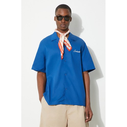 Carhartt WIP koszula S/S Delray Shirt męska kolor czarny relaxed I031465.25SXX ze sklepu PRM w kategorii Koszule męskie - zdjęcie 171559999