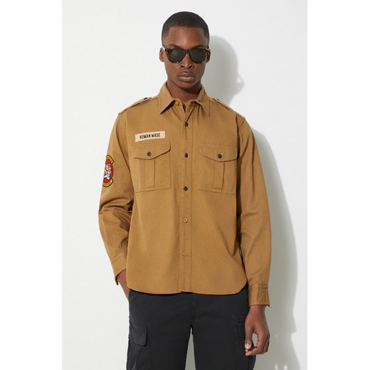 Human Made koszula bawełniana Boy Scout Shirt męska kolor beżowy regular z kołnierzykiem klasycznym HM27SH001 ze sklepu PRM w kategorii Koszule męskie - zdjęcie 171560007