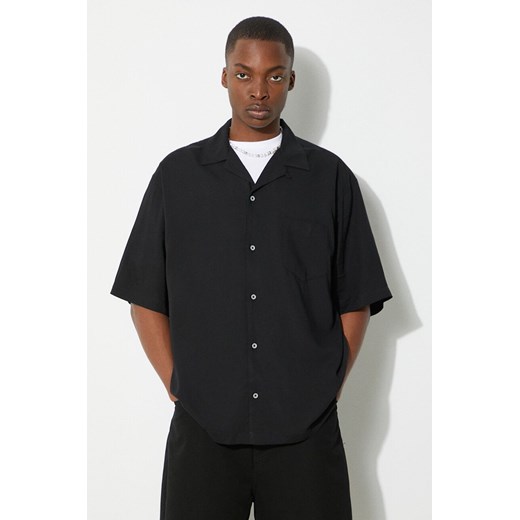 Vans koszula Premium Standards Camp Collar Woven LX męska kolor czarny relaxed VN000GVXBLK1 ze sklepu PRM w kategorii Koszule męskie - zdjęcie 171560009