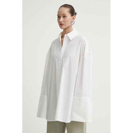 Rotate koszula damska kolor biały relaxed z kołnierzykiem klasycznym ze sklepu PRM w kategorii Koszule damskie - zdjęcie 171560015