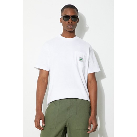 Carhartt WIP t-shirt bawełniany S/S Field Pocket T-Shirt męski kolor biały z aplikacją I033265.02XX ze sklepu PRM w kategorii T-shirty męskie - zdjęcie 171560526