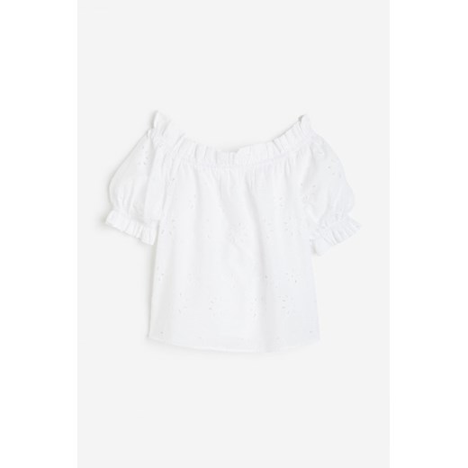 H & M - Bluzka z odkrytymi ramionami - Biały ze sklepu H&M w kategorii Bluzki damskie - zdjęcie 171560679