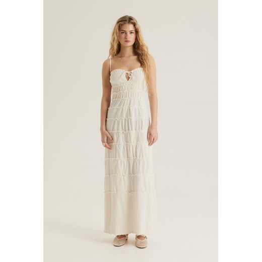 H & M - Sukienka bodycon z falbankami - Biały ze sklepu H&M w kategorii Sukienki - zdjęcie 171560699