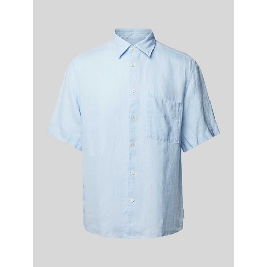 Koszula casualowa o kroju regular fit z lnu z kieszenią na piersi ze sklepu Peek&Cloppenburg  w kategorii Koszule męskie - zdjęcie 171560788
