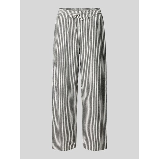 Spodnie z mieszanki lnu i wiskozy ze wzorem w paski model ‘Lava’ ze sklepu Peek&Cloppenburg  w kategorii Spodnie damskie - zdjęcie 171561096