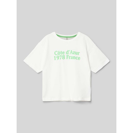 T-shirt z nadrukiem ze sloganem ze sklepu Peek&Cloppenburg  w kategorii Bluzki dziewczęce - zdjęcie 171561178