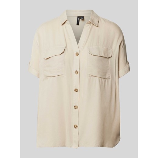 Bluzka koszulowa z listwą guzikową model ‘BUMPY’ ze sklepu Peek&Cloppenburg  w kategorii Koszule damskie - zdjęcie 171562109