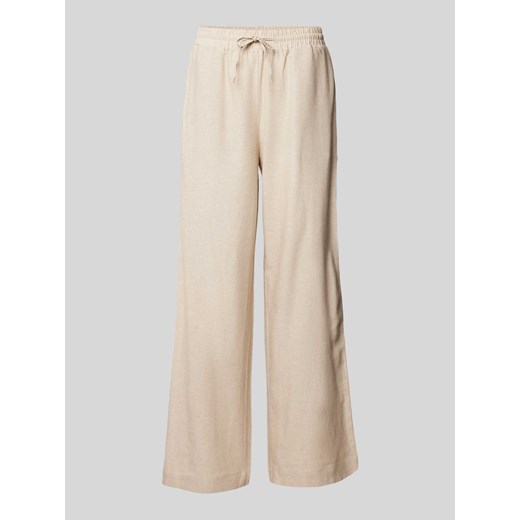 Spodnie z mieszanki lnu i wiskozy z elastycznym pasem ze sklepu Peek&Cloppenburg  w kategorii Spodnie damskie - zdjęcie 171562118