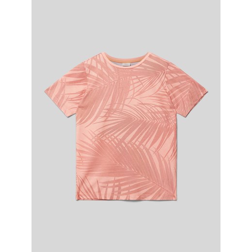 T-shirt z kwiatowym wzorem i okrągłym dekoltem ze sklepu Peek&Cloppenburg  w kategorii T-shirty chłopięce - zdjęcie 171562176