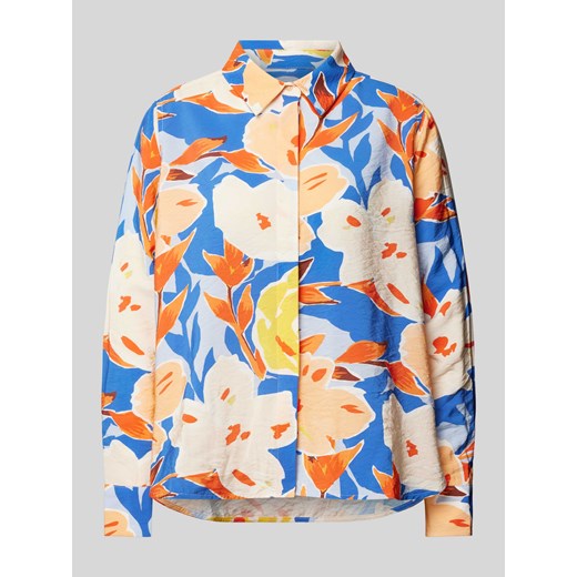 Bluzka z kwiatowym wzorem i krytą listwą guzikową ze sklepu Peek&Cloppenburg  w kategorii Koszule damskie - zdjęcie 171562259