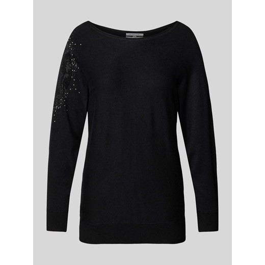 Sweter z dzianiny z obszyciem ozdobnymi kamieniami model ‘LESLIE’ ze sklepu Peek&Cloppenburg  w kategorii Swetry damskie - zdjęcie 171562347