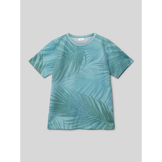 T-shirt z kwiatowym wzorem i okrągłym dekoltem ze sklepu Peek&Cloppenburg  w kategorii T-shirty chłopięce - zdjęcie 171562759