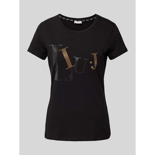 T-shirt z nadrukiem z logo i okrągłym dekoltem ze sklepu Peek&Cloppenburg  w kategorii Bluzki damskie - zdjęcie 171564088