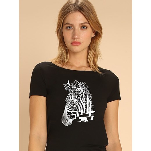WOOOP Koszulka &quot;Zebra&quot; w kolorze czarnym ze sklepu Limango Polska w kategorii Bluzki damskie - zdjęcie 171564479