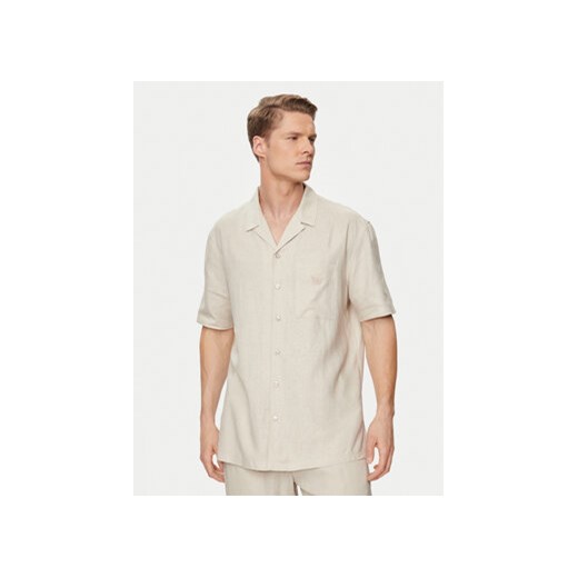 Emporio Armani Underwear Koszula 211880 4R467 00040 Beżowy Regular Fit ze sklepu MODIVO w kategorii Koszule męskie - zdjęcie 171568408