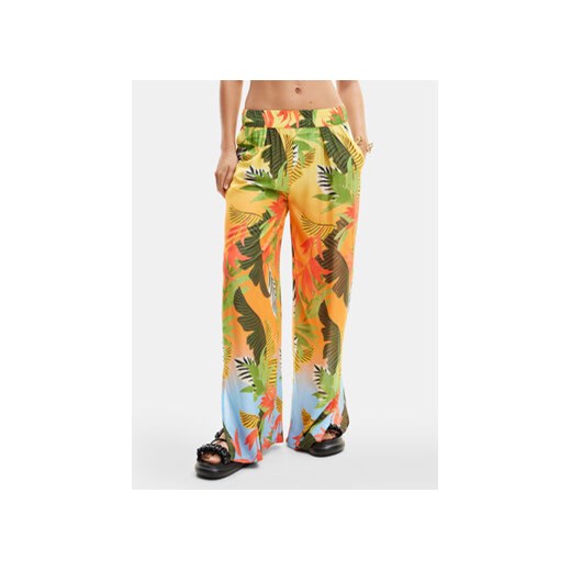 Desigual Spodnie materiałowe Tropical Party 24SWMW21 Pomarańczowy Loose Fit ze sklepu MODIVO w kategorii Spodnie damskie - zdjęcie 171568469