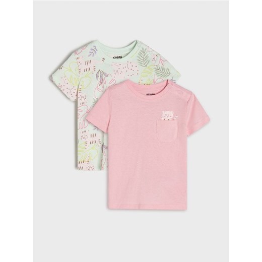 Sinsay - Koszulki 2 pack - kremowy ze sklepu Sinsay w kategorii Koszulki niemowlęce - zdjęcie 171571209