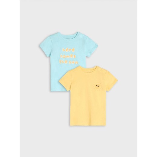 Sinsay - Koszulki 2 pack - żółty ze sklepu Sinsay w kategorii Koszulki niemowlęce - zdjęcie 171571225