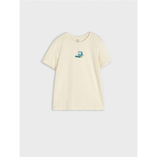 Sinsay - Koszulka z nadrukiem - kremowy ze sklepu Sinsay w kategorii T-shirty chłopięce - zdjęcie 171571295