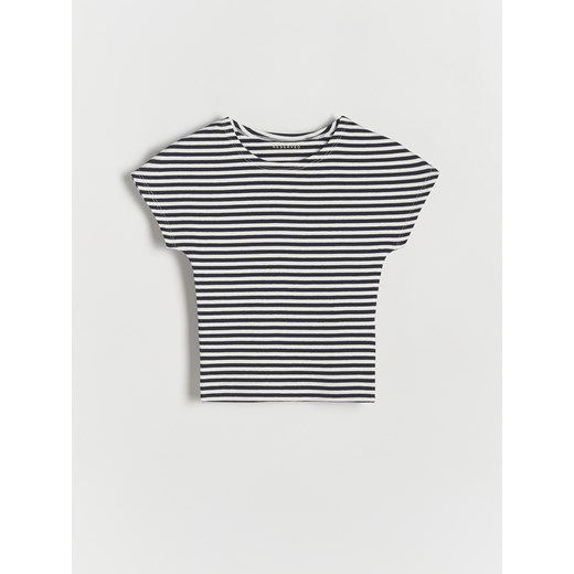 Reserved - Prążkowany t-shirt - wielobarwny ze sklepu Reserved w kategorii Bluzki dziewczęce - zdjęcie 171573329