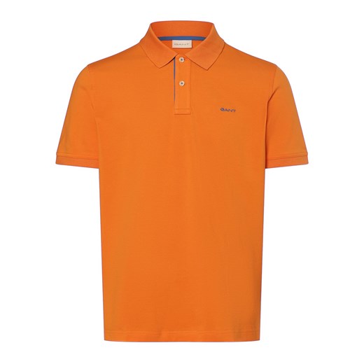 Gant Męska koszulka polo Mężczyźni Bawełna pomarańczowy jednolity ze sklepu vangraaf w kategorii T-shirty męskie - zdjęcie 171573475