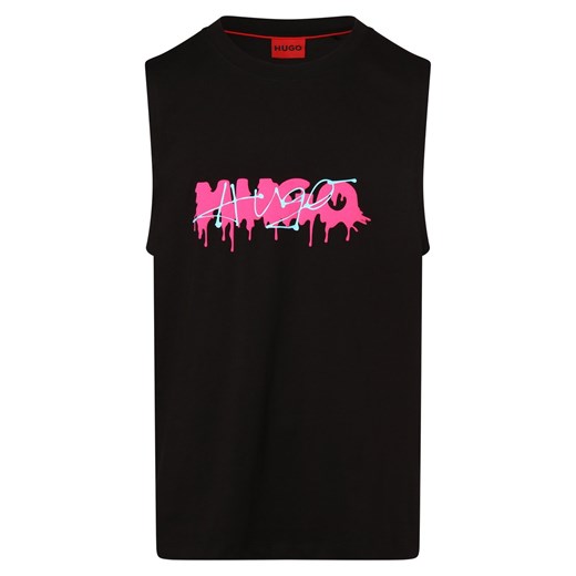 HUGO Koszulka męska - Dopical Mężczyźni Bawełna czarny nadruk ze sklepu vangraaf w kategorii T-shirty męskie - zdjęcie 171573479