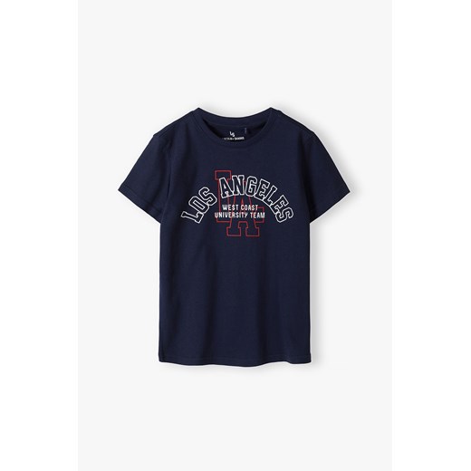 Granatowy t-shirt dla chłopca - Los Angeles - Lincoln&Sharks ze sklepu 5.10.15 w kategorii T-shirty chłopięce - zdjęcie 171574329