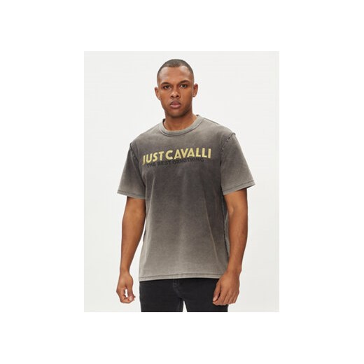 Just Cavalli T-Shirt 76OAHE06 Szary Regular Fit ze sklepu MODIVO w kategorii T-shirty męskie - zdjęcie 171574827