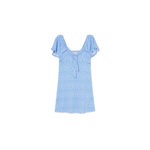 Cropp - Niebieska sukienka mini w stokrotki - błękitny ze sklepu Cropp w kategorii Sukienki - zdjęcie 171575285