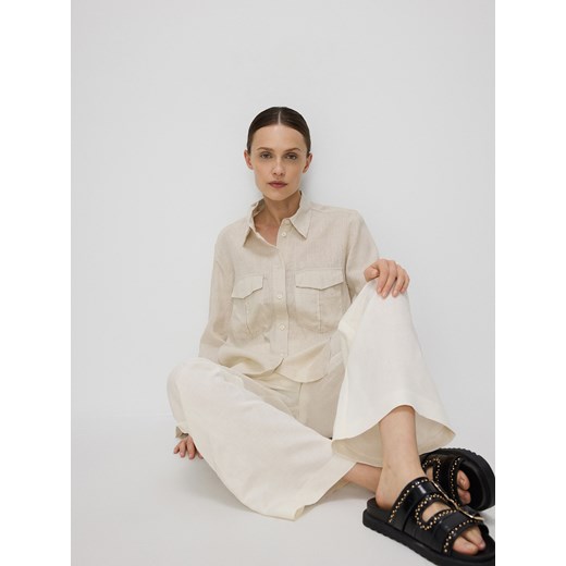 Reserved - Lniana koszula - beżowy Reserved XXL Reserved