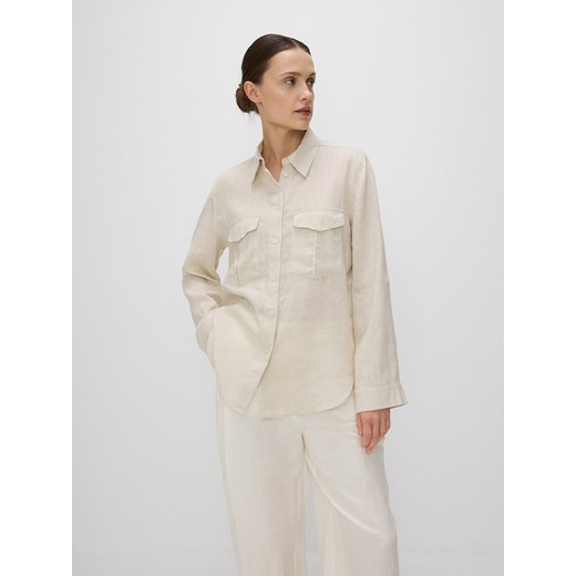 Reserved - Lniana koszula - beżowy Reserved XS Reserved