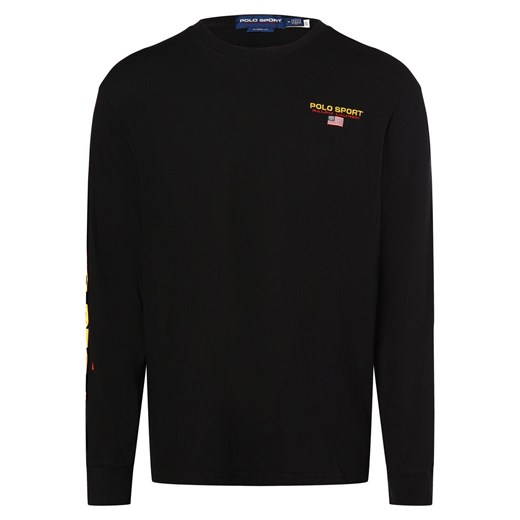 Polo Sport Męska koszula z długim rękawem Mężczyźni Bawełna czarny jednolity ze sklepu vangraaf w kategorii T-shirty męskie - zdjęcie 171575707