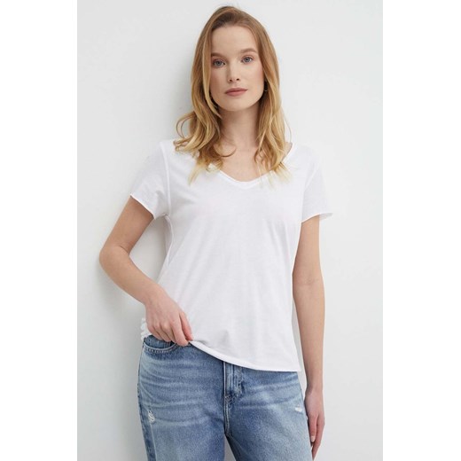 Pepe Jeans t-shirt bawełniany LUNA damski kolor biały PL505856 ze sklepu ANSWEAR.com w kategorii Bluzki damskie - zdjęcie 171579379
