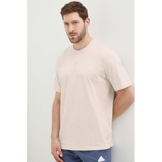 adidas t-shirt bawełniany męski kolor różowy gładki IR9115 ze sklepu ANSWEAR.com w kategorii T-shirty męskie - zdjęcie 171579538