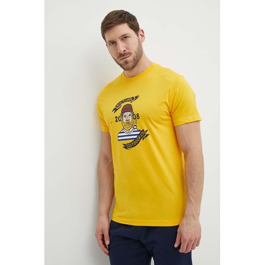 Picture t-shirt bawełniany Chuchie męski kolor żółty z nadrukiem MTS1140 Picture M ANSWEAR.com