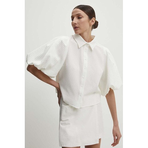 Answear Lab bluzka damska kolor biały gładka ze sklepu ANSWEAR.com w kategorii Koszule damskie - zdjęcie 171579725