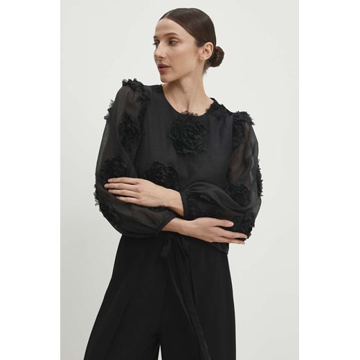 Answear Lab bluzka damska kolor czarny gładka ze sklepu ANSWEAR.com w kategorii Bluzki damskie - zdjęcie 171579735
