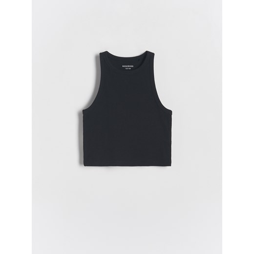 Reserved - Bawełniany top - czarny ze sklepu Reserved w kategorii Bluzki dziewczęce - zdjęcie 171580238