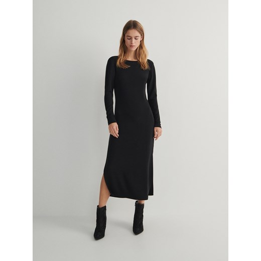 Reserved - Gładka sukienka - czarny ze sklepu Reserved w kategorii Sukienki - zdjęcie 171580498