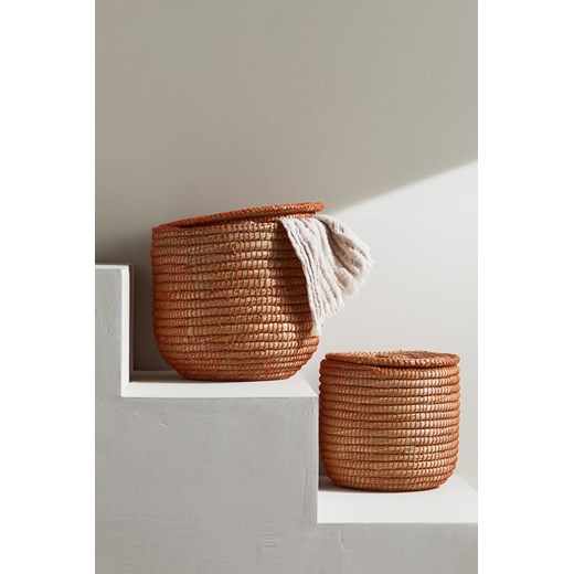 H & M - Ręcznie wykonany duży kosz do przechowywania - Pomarańczowy ze sklepu H&M w kategorii Kosze i koszyki - zdjęcie 171583855