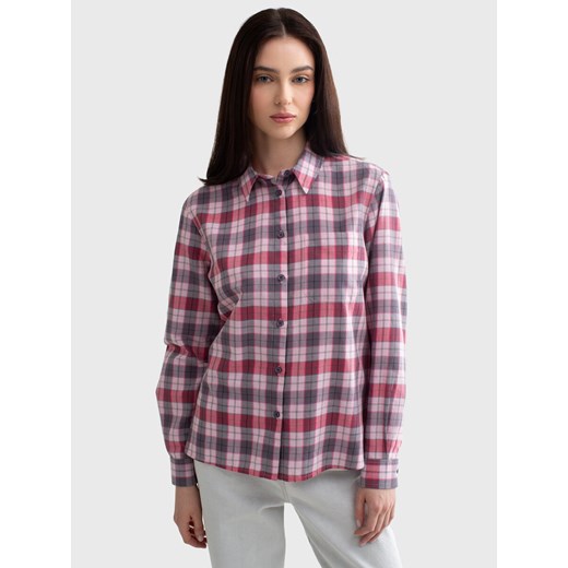 Koszula damska bawełniana w kratę różowa Sinari 601 ze sklepu Big Star w kategorii Koszule męskie - zdjęcie 171583999