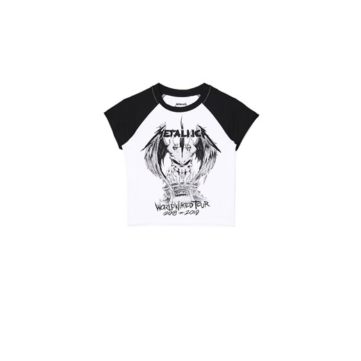 Cropp - Biała koszulka Metallica - biały ze sklepu Cropp w kategorii Bluzki damskie - zdjęcie 171584235