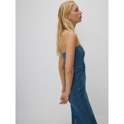 Reserved - Sukienka jeansowa maxi - granatowy Reserved L Reserved