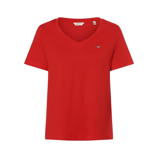 Gant T-shirt damski Kobiety Dżersej czerwony jednolity ze sklepu vangraaf w kategorii Bluzki damskie - zdjęcie 171585285