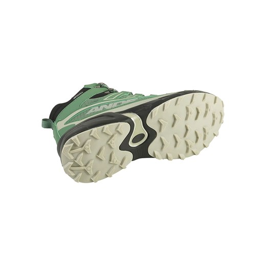 Ande buty trekkingowe damskie zielone sznurowane tkaninowe płaskie 