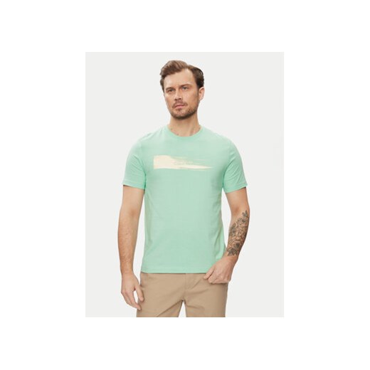 Calvin Klein T-Shirt Brush Logo K10K113113 Zielony Regular Fit ze sklepu MODIVO w kategorii T-shirty męskie - zdjęcie 171586869