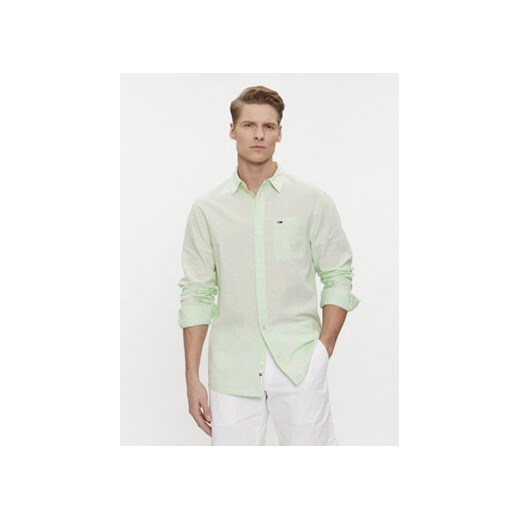 Tommy Jeans Koszula DM0DM18962 Zielony Regular Fit ze sklepu MODIVO w kategorii Koszule męskie - zdjęcie 171587126
