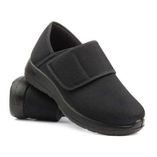 Kapcie, buty damskie profilaktyczno-zdrowotne News 23SP02-5799, czarne ze sklepu ulubioneobuwie w kategorii Półbuty damskie - zdjęcie 171587326
